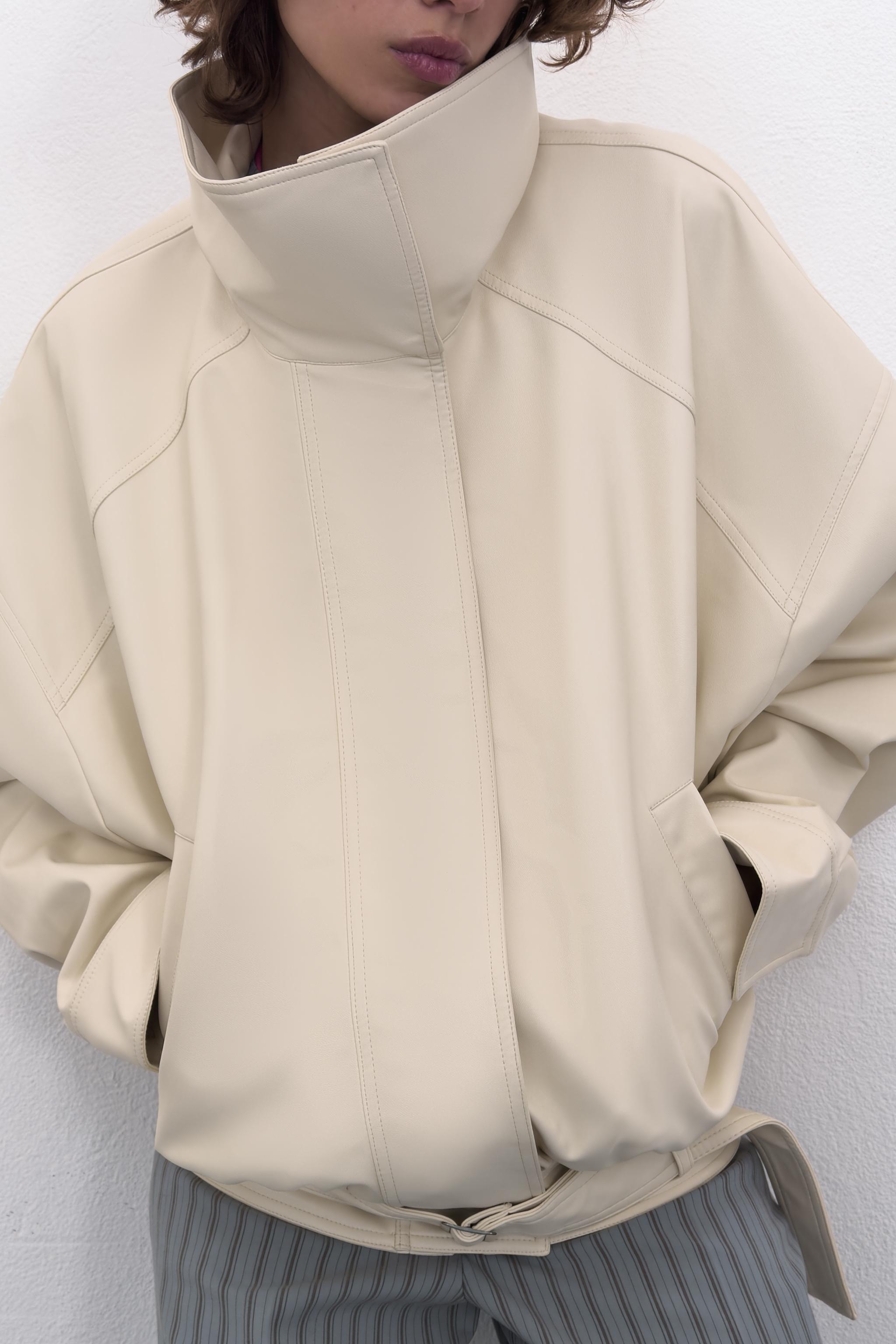 FAUX LEATHER BOMBER JACKET
